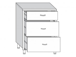 2.60.03 Шкаф-стол на 600мм с 3-мя ящиками в Каслях - kasli.mebel74.com | фото