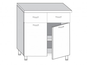 2.80.22 Шкаф-стол на 800мм с 2-я ящиками и 2-мя дверцами в Каслях - kasli.mebel74.com | фото