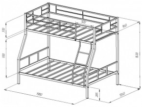 Двухъярусная кровать Гранада 1 Черная в Каслях - kasli.mebel74.com | фото 2