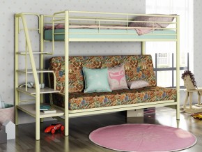 Двухъярусная кровать с диваном Мадлен 3 Слоновая кость-марки в Каслях - kasli.mebel74.com | фото 1