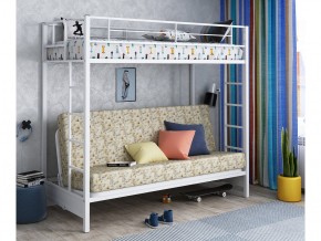 Двухъярусная кровать с диваном Мадлен белая-пифагор в Каслях - kasli.mebel74.com | фото 1
