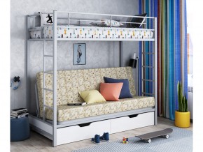 Двухъярусная кровать с диваном Мадлен ЯЯ Серый-пифагор в Каслях - kasli.mebel74.com | фото 1