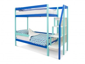 Двухъярусная кровать Svogen с бортиком мятно-синий в Каслях - kasli.mebel74.com | фото