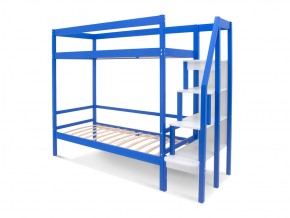 Двухъярусная кровать Svogen с бортиком синий в Каслях - kasli.mebel74.com | фото 2