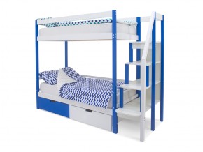 Двухъярусная кровать Svogen с ящиками сине-белый в Каслях - kasli.mebel74.com | фото