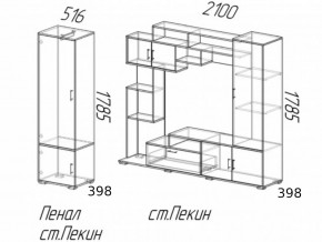 Гостиная Пекин с пеналом Венге-Лоредо в Каслях - kasli.mebel74.com | фото 3