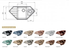 Каменная мойка GranFest Corner GF-C950E в Каслях - kasli.mebel74.com | фото 2