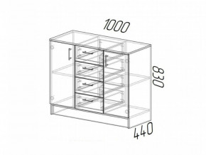 Комод К1000-2Д ЛДСП ясень шимо в Каслях - kasli.mebel74.com | фото 2