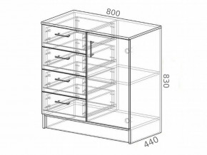 Комод К800-1Д ЛДСП ясень шимо в Каслях - kasli.mebel74.com | фото 2