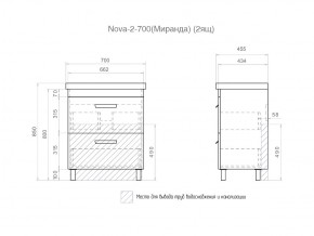 Комплект мебели в ванную Nova 700 2 ящика в Каслях - kasli.mebel74.com | фото 5