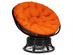 Кресло-качалка Papasan w 23/01 B с подушкой Antique brown, ткань Оранжевый в Каслях - kasli.mebel74.com | фото