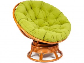 Кресло-качалка Papasan w 23/01 B с подушкой Cognac, флок Олива в Каслях - kasli.mebel74.com | фото