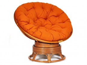 Кресло-качалка Papasan w 23/01 B с подушкой Cognac, ткань Оранжевый в Каслях - kasli.mebel74.com | фото