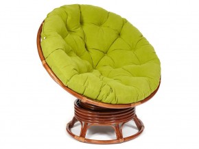 Кресло-качалка Papasan w 23/01 B с подушкой Pecan, флок Олива в Каслях - kasli.mebel74.com | фото 1