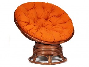 Кресло-качалка Papasan w 23/01 B с подушкой Pecan, ткань Оранжевый в Каслях - kasli.mebel74.com | фото 1