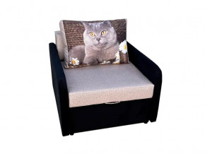 Кресло кровать Канзасик с подлокотниками кот с ромашками-2 в Каслях - kasli.mebel74.com | фото