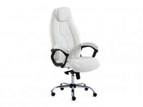 Кресло офисное Boss люкс хром кожзам белый в Каслях - kasli.mebel74.com | фото