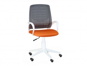 Кресло оператора Ирис white стандарт черный/оранжевый в Каслях - kasli.mebel74.com | фото