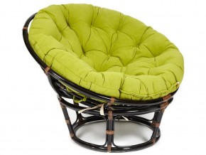 Кресло Papasan 23/01 W с подушкой Antique brown, флок Олива в Каслях - kasli.mebel74.com | фото