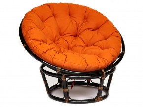 Кресло Papasan 23/01 W с подушкой Antique brown, ткань Оранжевый в Каслях - kasli.mebel74.com | фото 1