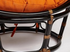 Кресло Papasan 23/01 W с подушкой Antique brown, ткань Оранжевый в Каслях - kasli.mebel74.com | фото 3