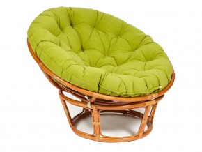 Кресло Papasan 23/01 W с подушкой Cognac, флок Олива в Каслях - kasli.mebel74.com | фото 1