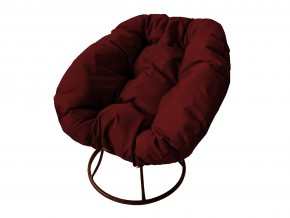 Кресло Пончик без ротанга бордовая подушка в Каслях - kasli.mebel74.com | фото
