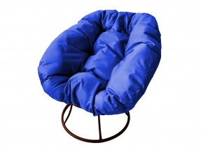 Кресло Пончик без ротанга синяя подушка в Каслях - kasli.mebel74.com | фото
