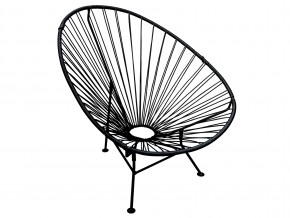 Кресло Ракушка с ротангом чёрный в Каслях - kasli.mebel74.com | фото 1