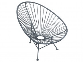 Кресло Ракушка с ротангом серый в Каслях - kasli.mebel74.com | фото 1