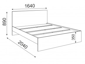 Кровать 1600 Осло модуль М14 с настилом Лайт Дуб крафт Золото в Каслях - kasli.mebel74.com | фото 2