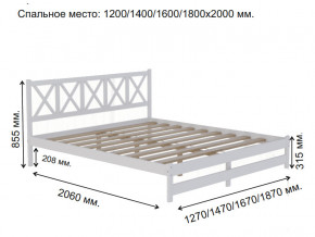 Кровать 2-х спальная Аист-8 Классика белый 1200х2000 мм в Каслях - kasli.mebel74.com | фото 2