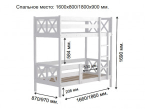 Кровать 2-х ярусная Аист-2 Классика белый 1600х800 мм в Каслях - kasli.mebel74.com | фото 2