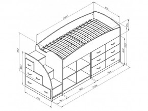 Кровать чердак Дюймовочка 4/1 Венге в Каслях - kasli.mebel74.com | фото 2