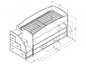 Кровать чердак Дюймовочка 4/3 Розовый в Каслях - kasli.mebel74.com | фото 2