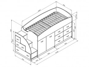 Кровать чердак Дюймовочка 4 Розовый в Каслях - kasli.mebel74.com | фото 2