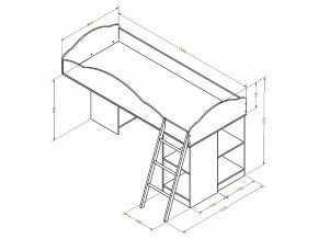 Кровать чердак Дюймовочка 5.4 Розовый в Каслях - kasli.mebel74.com | фото 2