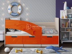 Кровать Дельфин-6 МДФ 1600 Апельсин металлик в Каслях - kasli.mebel74.com | фото
