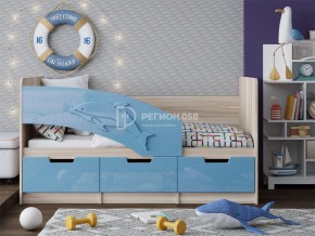 Кровать Дельфин-6 МДФ 1600 Голубой металлик в Каслях - kasli.mebel74.com | фото