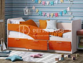 Кровать Дельфин МДФ 1600 Апельсин металлик в Каслях - kasli.mebel74.com | фото