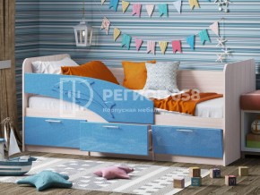 Кровать Дельфин МДФ 1600 Голубой металлик в Каслях - kasli.mebel74.com | фото