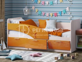 Кровать Дельфин МДФ 1600 Оранжевый металлик в Каслях - kasli.mebel74.com | фото 1