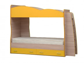 Кровать детская двухъярусная Юниор 1.1 желтая в Каслях - kasli.mebel74.com | фото