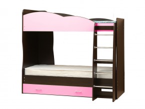 Кровать детская двухъярусная Юниор 2.1 светло-розовый в Каслях - kasli.mebel74.com | фото
