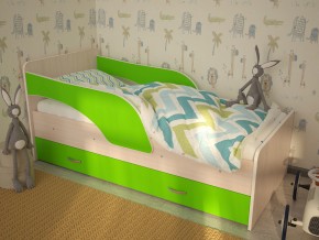 Кровать детская Максимка млечный дуб-лайм в Каслях - kasli.mebel74.com | фото