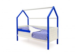 Кровать-домик мягкий Svogen с бортиком сине-белый в Каслях - kasli.mebel74.com | фото