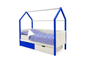 Кровать-домик мягкий Svogen с ящиками сине-белый в Каслях - kasli.mebel74.com | фото