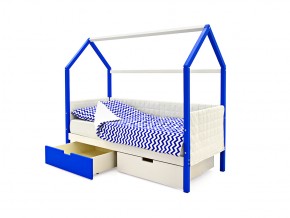 Кровать-домик мягкий Svogen с ящиками сине-белый в Каслях - kasli.mebel74.com | фото 3