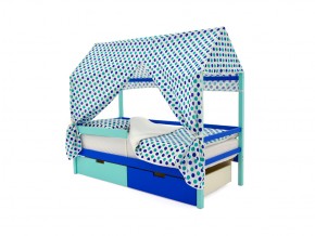 Кровать-домик Svogen с ящиками и бортиком мятно-синий в Каслях - kasli.mebel74.com | фото 5