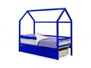 Кровать-домик Svogen с ящиками и бортиком синий в Каслях - kasli.mebel74.com | фото 1